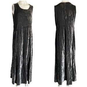 Vintage 90’s Free Wear by Jonathan Hoenscheidt Grey Velvet Maxi Dress Sz M-L